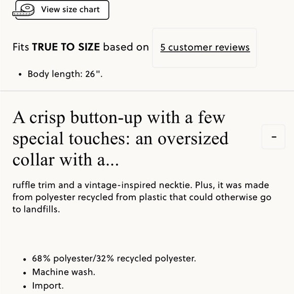 Drapey Ruffle Collar button up - Picture 8 of 8